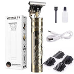 Upgrade your grooming routine with the Vintage T9 Metal Body Trimmer, a powerful and stylish tool built for precision and durability. Crafted with a solid metal body and equipped with sharp stainless-steel blades, this professional-grade trimmer ensures s